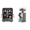 ECM Synchronika, black, dark walnut + Eureka Mignon Specialita Smart, CR chrome