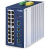 Planet IGS-4215-16T4X priemyselný L2/L4 switch, 16x1Gb, 4x10Gb SFP+, -40~75°C, 9-48VDC, IP30, fanless