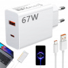 Nabíjačka pre Xiaomi 67W Charging Combo Biela USB-A + Type-C PD 3.0 1 m Káble