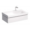 Geberit Xeno 2 Skrinka pod umývadlo 90 cm, s odkladacou plochou, zásuvka s LED svietidlom, lesklá biela 500.514.01.1