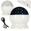 Nočná lampa projektor hviezd 2 v 1 USB biela