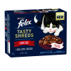 Purina Felix Tasty Shreds Lahodný výber v šťave, hovädzie, kura, kačka a morka 12 x 80 g