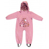 Monkey Mum® Detská zimná softshellová kombinéza s baránkom - Ružová ovečka v lese - veľ. 86/92 86/92