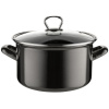 Hrniec smaltovaný s pokievkou METALICO čierny 20 cm 3,3 l