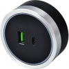 Viking zásuvkový modul A60, 1x USB-A, 1x USB-C, PD, stříbrno-černá VA60SB