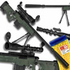 Pružinová zbraň Rifle For Fun (KARABIN SNAJPERSKI AWP NA KULKI LASER LUNETA GUN)