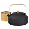 Čajník liatinová smaltovaná Kinghoff 1 l čierna, zlatá