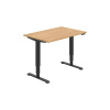 Hobis Pracovný stôl RUN, PO, 3S, 120x64,5-130,5x80 cm, dub/čierna