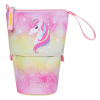BAAGL A-35457 Pop Up Rainbow Unicorn GRS, puzdro na perá a ceruzky, jednozipsové, prázdne, 14x19x7cm