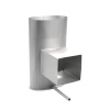Komínový oválny čistiaci diel s jímkou, dvierka 140x140 - rozmer 120x245mm (= ø 190mm)