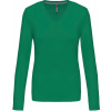 KARIBAN VINTAGE V-NECK K382 / Dámske tričko s dlhým rukávom - kelly green S