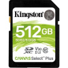 Kingston 512GB SDXC Canvas Select Plus U1 V10 CL10 100MB/s SDS3/512GB