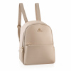 BETLEWSKI Dámsky ruksak malý elegantný z ekokože pohodlný béžový nastaviteľný