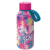 Quokka Kids Solid, Nerezová fľaša / termoska s pútkom Zebras, 330ml, 40147