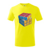 Rubikova kocka kreslená - Tričko detské bavlnené - 104-110cm / 3-4 roky ( Citrónová )