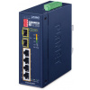 Planet IFGS-624PTF priemyselný L2 switch, 4x 10/100, 2x 1Gb SFP, 4x 802.3at PoE, -40~75°C, 12-54VDC, IP40, fanless, RING