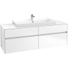 VILLEROY & BOCH Collaro závesná skrinka pod umývadlo na dosku (umývadlo v strede), 4 zásuvky, s LED osvetlením, 1600 x 500 x 548 mm, White Matt, C031B0MS