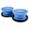Kiwi Walker Double Travel Bowl 2x350ml - cestovná miska pre psov a mačky, silikón - Modrá