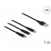 Delock 87155 Nabíjecí USB 3 v 1 pro Lightning™ / Micro USB / USB Type-C™, 1m, černý