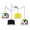 Light Home Detské závesné svietidlo Soccer Spider, 4x textilné tienidlo so vzorom (mix 6 farieb), (výber z 2 farieb konštrukcie)