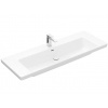 Villeroy & Boch Subway 3.0 Umývadlo, 130x47 cm, s prepadom, otvor na batériu, CeramicPlus, Stone White 4A70D5RW