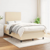 vidaXL Boxspring posteľ s matracom krémový 120x200 cm látka - Krémová - 67850-22663