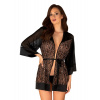 Obsessive Župánek Allunes peignoir - L/XL - černá