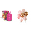 Helium na 20 bal/pr.23cm. a sada latex. balónků - chrom. ružová 7 ks, 30 cm - KINGOFBAL