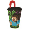 STOR Plastový kelímek Minecraft hrnek Minecraft XL s brčkem 430 ml
