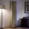 VidaXL Vysoká skrinka s LED, dub sonoma, 41,5x32,5x200 cm