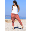 Glara Dámske bavlnené nohavice s trakmi 605042