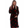 Černý dámský župan huňatý s límcem se srdíčky 1Z1221 černá 170-176/ 15-16 let + První výměna zboží zdarma.