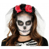 Čelenka Day of the Dead čierno-červená so závojom