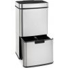 Klarstein, bezdotykový odpadkový kôš, senzor, objem 72 l, 4 koše: 43 l a 2 x 12,5 l, kôš na organický odpad s vekom: 4 l, bezdotykový: automatické otváranie a zatváranie, strieborný