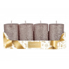 Sviečky adventné rustikálne metalické d5x8cm 4ks