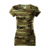 MALFINI CAMO PURE C22 / Dámske maskáčové tričko - camouflage green M