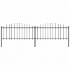 zahrada-XL Záhradný plot s hrotmi, oceľ (0,5-0,75)x3,4 m, čierny 277704