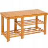 Skrinka na topánky s sedadlom TecTake 87 x 45 x 28 cm, odtiene hnedej farby