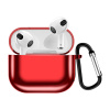 AppleMix Puzdro pre Apple AirPods 3 - karabína - gumové - červené