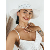 Dámsky biely slamený klobúk s mašľou - UNI