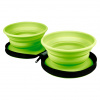 Kiwi Walker Double Travel Bowl 2x350ml - cestovná miska pre psov a mačky, silikón - Zelená