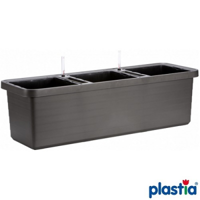 PLASTIA® Truhlík samozavlažovací BERBERIS TRIO 120 plastový, antracit