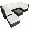 Sada záhradného nábytku Technorattan TecTake Venice grey 3 kusy. (RATTAN ZÁHRADNÝ SET TERASOVÝ NÁBYTOK, ČIERNA)