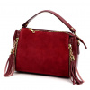 Dámska kožená kabelka Luka 25-059 bordovej farby, taška cez rameno 29 x 17 x 13 cm