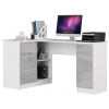 Bývaj s nami SK, Moderný písací stôl SCYL155L, biely / metalický lesk LTD