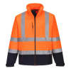 PORTWEST HI-VIS CONTRAST SOFTSHELL (3l) S425 / Reflexná softshelová bunda - HV oranžová/námorná modrá L XL