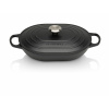 Le Creuset - Liatinový hrniec plytký- podlhovastý 31 cm / 3,4 l čierny