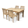 Noela Záhradný drevený nábytok – stôl Garden I. + 4x kreslo Stucking, teak NOELA 3459175