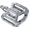 SHIMANO pedále MTB PD-GR500 bez zarážok bez odraziek strieborné