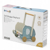 Viga Toys PolarB Blue Drevené zatláčadlo na slony (PolarB Drevený kočík 2v1 Walker Pusher Elephant)